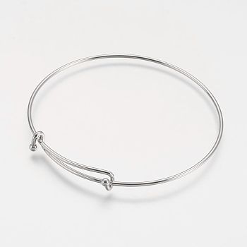 304 Stainless Steel Expandable Bangle Making, Stainless Steel Color, 2-3/4 inch(7cm)