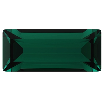 Preciosa&reg MAXIMA Crystal Fancy Stones, Czech Crystal, 435 26 212 Baguette, Dura Foiling, 50730 Emerald, 4x2mm