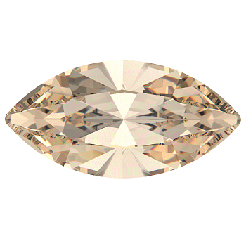 Preciosa&reg MAXIMA Crystal Fancy Stones, Czech Crystal, 435 14 615 Navette(Horse Eye), Dura Foiling, 00030 235 Honey, 8x4mm