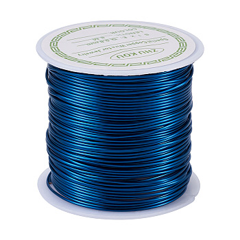 Round Copper Wire Copper Beading Wire for Jewelry Making, Long-Lasting Plated, Marine Blue, 20 Gauge, 0.8mm, about 26.24 Feet(8m)/roll