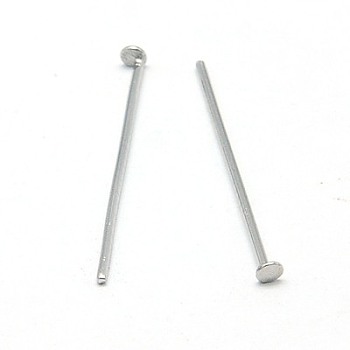 316 Surgical Stainless Steel Flat Head Pins, 50x0.6mm(22 Gauge), Head: 1.5mm