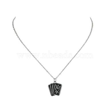 Halsketten mit Pentagramm-/Sarg-/Buchlegierungs-Emaille-Anhänger im gotischen Stil(NJEW-JN04362)-4