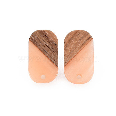 Opaque Resin & Walnut Wood Stud Earring(MAK-N032-034-B01)-2