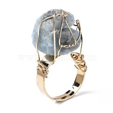 Adjustable Natural Aquamarine Finger Rings(RJEW-T019-02E-KC)-4