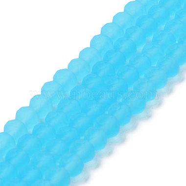 Sky Blue Rondelle Glass Beads