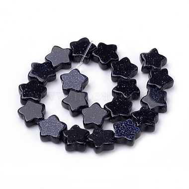 Chapelets de perles en pierre d'or bleue synthétique(X-G-R451-08B)-2