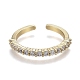 Adjustable Brass Micro Pave Clear Cubic Zirconia Cuff Rings(ZIRC-Z002-11G)-3
