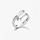 SHEGRACE Adjustable Rhodium Plated 925 Sterling Silver Couple Rings for Woman(JR828A-01)-1