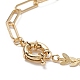 Bracelet de cheville à maillons de perles naturelles avec chaînes en laiton pour femme(AJEW-AN00524)-5