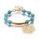Synthetic Turquoise Stretch Charms Bracelets(BJEW-O168-11G)-1