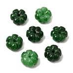 Natural Myanmar Jade Dyed Carved Beads, Flower, Green, 11.5~12x12x7~7.5mm, Hole: 1.5mm(G-C283-09)