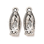 Tibetan Style Alloy Pendants, Virgin Mary Charms, Antique Silver, 15x6x3.5mm, Hole: 1.2mm, about 1250pcs/1000g(FIND-C094-06AS)