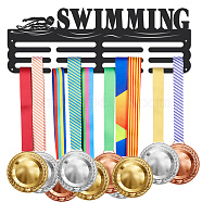 Iron Medal Hanger Holder Display Wall Rack, with Screws, Swimming, Sports, 150x400mm(ODIS-WH0021-764)