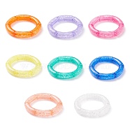 9Pcs 9 Color Candy Color Acrylic Curved Tube Chunky Stretch Bracelets Set for Women, Mixed Color, Inner Diameter: 2 inch(5.1cm), 1Pc/color(BJEW-JB08138)