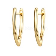 Brass Angular Hoop Earrings, Letter V, Golden, 23x12mm(EJEW-BB35433-G)