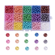 Imitation Pearl Acrylic Beads, Dyed, Round, Mixed Color, 6x5.5mm, Hole: 1.5~2mm, 1350pcs/box(OACR-X0006-20-6mm)