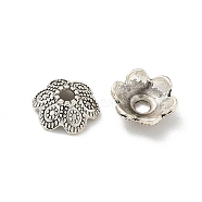 Tibetan Style Alloy Beads, Cadmium Free & Lead Free, Flower, Antique Silver, 11x4mm, Hole: 2mm, about 1639pcs/1000g(TIBE-P003-53AS)