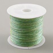 6-Ply Polyester Thread, Chinese Knotting Cord, for Woven Bracelet Necklace Making, Green Yellow, 0.6mm, about 43.74 Yards(40m)/Roll(OCOR-WH0079-81B)