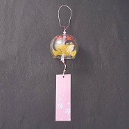 Japanese Wind Chimes, Handmade Glass Wind Bells Pendants for Birthday Gift and Home Decors, Colorful, 397mm(HJEW-XCP0001-07)