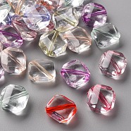 Transparent Acrylic Beads, Rhombus, Mixed Color, 13x13x3mm, Hole: 1.6mm, Side Length: 12x12mm(X-TACR-S154-08A)