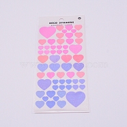 Waterproof Laser Plastic Self Adhesive Stickers, Heart, Pink, 0.6~2.4x0.65~2.65cm, 58pcs/sheet(DIY-TAC0005-64)