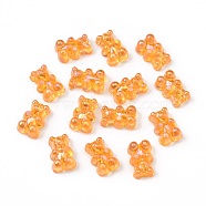 Transparent Resin Beads, AB Color Plated, Bear, Orange, 16x10.5x7mm, Hole: 1.8mm, 20pcs/bag(RESI-CJC0006-009H)