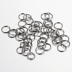 Iron Open Jump Rings, Nickel Free, Gunmetal, 6x0.7mm, 21 Gauge, Inner Diameter: 4.6mm, about 18000pcs/1000g(IFIN-A018-6mm-B-NF)