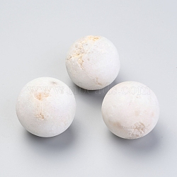 Natural Druzy Quartz Beads, Gemstone Home Display Decorations, No Hole/Undrilled, Round, White, 40~42mm(G-H262-05B)