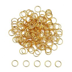 Iron Split Rings, Double Loops Jump Rings, Nickel Free, Golden, 10x1.4mm, about 8.6mm inner diameter, about 208pcs/50g(X-JRD10MM-01G-NF)