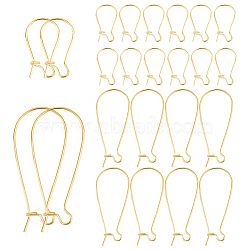 CHGCRAFT 400Pcs 2 Size Iron Earring Hoop Earring Findings, Light Gold, 38.5x16.5mm, Pin: 0.8mm and 18.5x10.5mm, Pin: 0.7mm, 200Pcs/size(IFIN-CA0001-58)