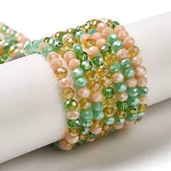 Glass Beads Strands, Faceted, Rondelle, Medium Sea Green, 4x3mm, Hole: 0.4mm, about 123~127pcs/strand, 15.75~16.5 inch(40~42cm)(EGLA-A034-M4mm-51)