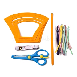 SUPERFINDINGS DIY Jewelry Making Kit, Including 5Pcs Plastic Mask Template, Stainless Steel and ABS Plastic Scissors, PU Iron Soft Tape Measure, Flat Chinlon Elastic Mask Strap Extender, Mixed Color, Extender: 113x5mm, 100pcs(FIND-FH0002-82)