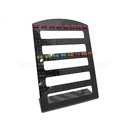 5-Tier L-shaped Acrylic Earring Display Stands, Jewelry Earrings Organizer Holder, Black, 21x27.5cm(PW-WG66860-01)
