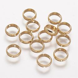 Rack Plating Brass Bead Frames, Long-Lasting Plated, Ring, Golden, 8x2.5mm, Hole: 1mm(KK-A142-010G)