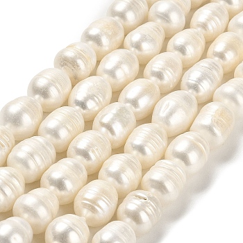 Natural Cultured Freshwater Pearl Beads Strands, Rice, Grade AB, Floral White, 12~12.5x9.5~11mm, Hole: 0.6mm, about 28pcs/strand, 13.78 inch(35cm)