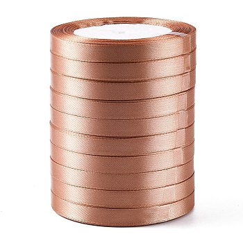 Single Face Satin Ribbon, Polyester Ribbon, Breast Cancer Pink Awareness Ribbon Making Materials, Valentines Day Gifts, Boxes Packages, Peru, 3/8 inch(10mm), about 25yards/roll(22.86m/roll), 10rolls/group, 250yards/group(228.6m/group)