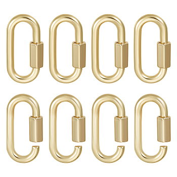 6Pcs Alloy Screw Carabiner Lock Charms, for Necklaces Making, Light Gold, 43x23x9mm, Inner Diameter: 33.5x9.5mm