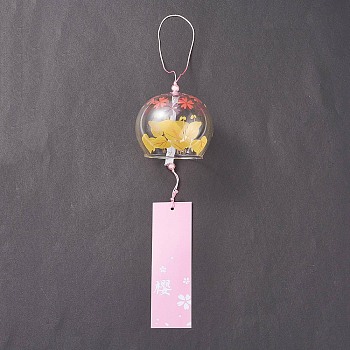 Japanese Wind Chimes, Handmade Glass Wind Bells Pendants for Birthday Gift and Home Decors, Colorful, 397mm