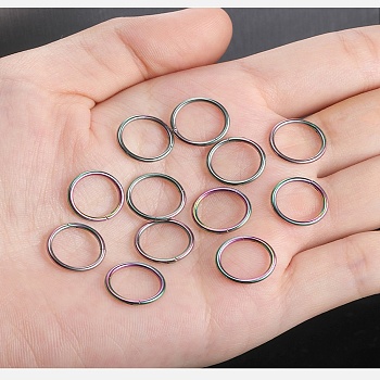 316L Surgical Stainless Steel Hoop Cartilage Earrings, Nose Rings for Men, Piercing Body Jewelry, Rainbow Color, 1.6mm, Inner Diameter: 6mm