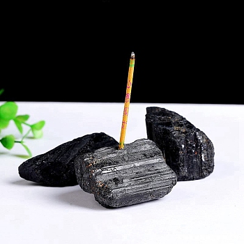 Natural Tourmaline Incense Burners, Nuggets Incense Holders, Home Office Teahouse Zen Buddhist Supplies, 40~60mm