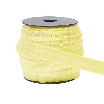 30 Yards Flat Nylon Piping Elastic Cord, for Cheongsam Piping, Clothing Decoration, Yellow, 5/8 inch(16mm)