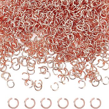 1000Pcs 304 Stainless Steel Open Jump Rings, Rose Gold, 26 Gauge, 3x0.4mm