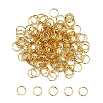 Iron Split Rings, Double Loops Jump Rings, Nickel Free, Golden, 10x1.4mm, about 8.6mm inner diameter, about 208pcs/50g