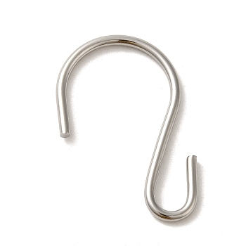304 Stainless Steel S-Hook Clasp, Stainless Steel Color, 43.5x28x2.4mm