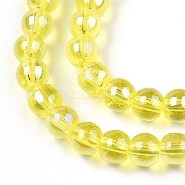 plaquent verre transparent perles brins(GLAA-T032-T4mm-AB12)-2