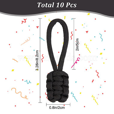 10Pcs Polyester Braided Replacement Zipper Puller Tabs(FIND-GF0003-50B)-2