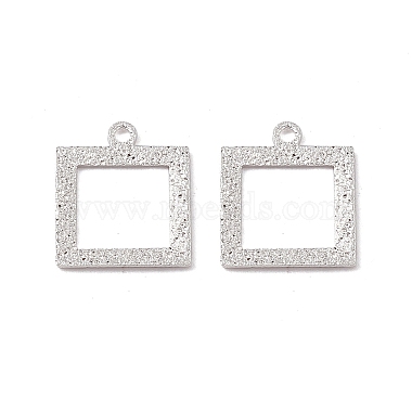 925 Sterling Silver Plated Rectangle Brass Charms