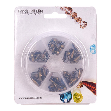 Pandahall elite en laiton clip-on boucles d'oreilles(KK-PH0021-01AB-NF)-5