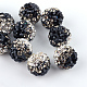 Two-Tone Color Handmade Polymer Clay Disco Ball Beads(X-RB-R041-07)-1