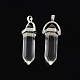 Natural Quartz Crystal Pendants with Alloy Findings(G-R278-33P)-1